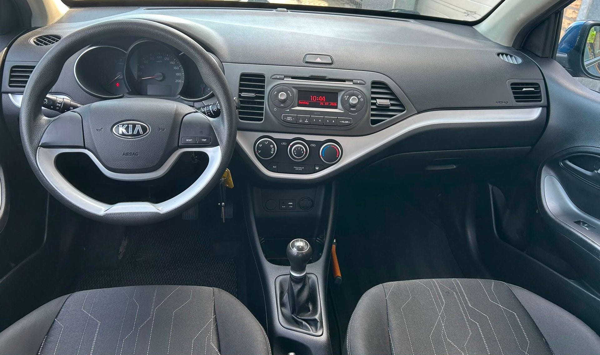 Kia Picanto 1.0 CVVT ComfortLine, Euro 5, Stof, Gebruikt, Zwart