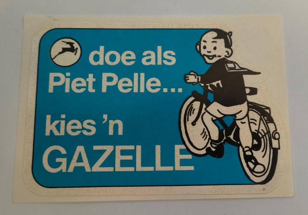 Sticker doe als Piet Pelle ... kies 'n Gazelle, Ophalen of Verzenden, Zo goed als nieuw, Merk