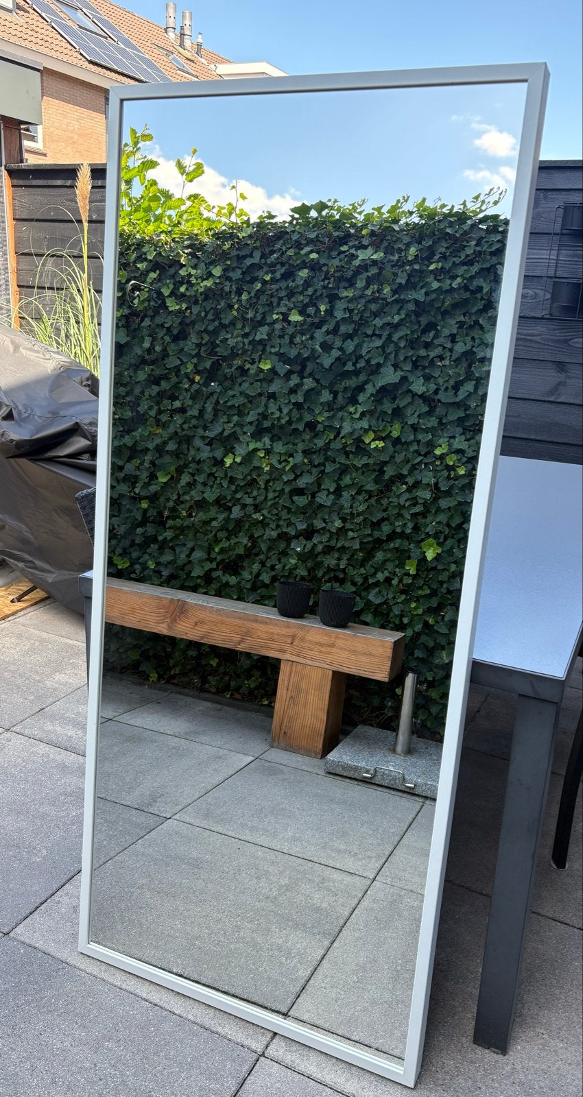 IKEA STAVE Passpiegel - Wit, 160x70cm, Huis en Inrichting, Woonaccessoires | Spiegels, Ophalen, Gebruikt, 150 tot 200 cm, Rechthoekig