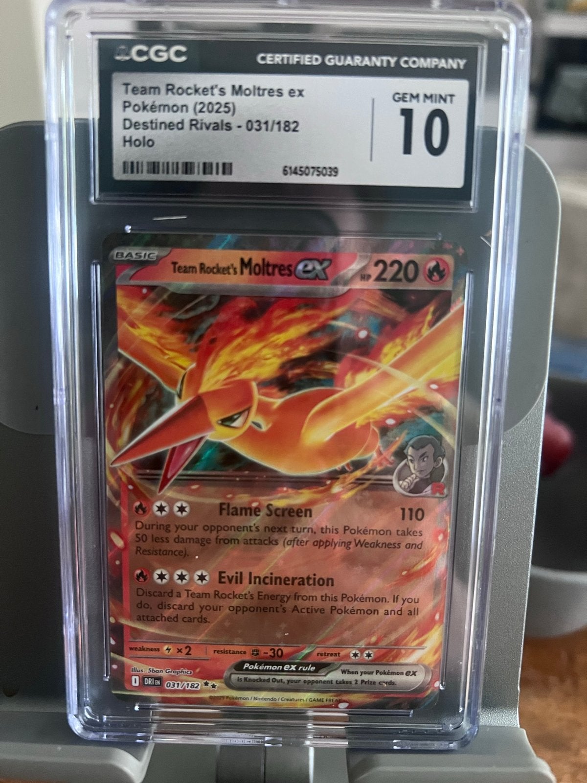 Team Rocket's Moltres ex CGC 10 Holo Pokémon Kaart, Ophalen of Verzenden, Nieuw, Losse kaart, Foil