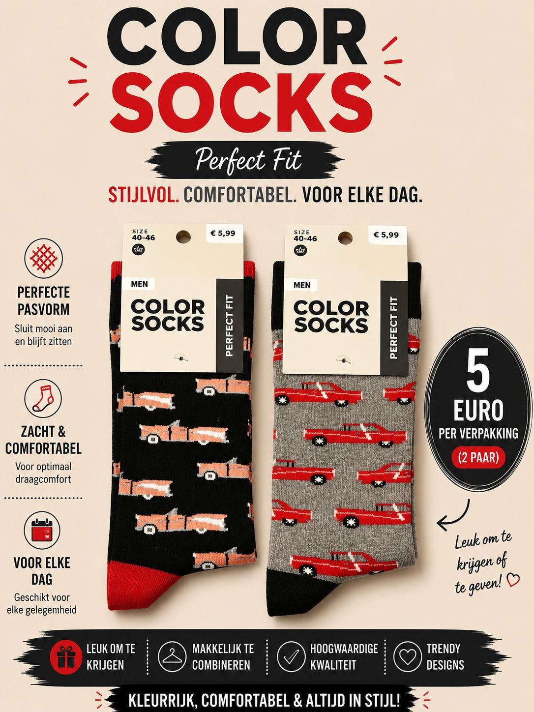 Happy socks, Ophalen of Verzenden, Zo goed als nieuw, Maat 43 t/m 46, Overige kleuren