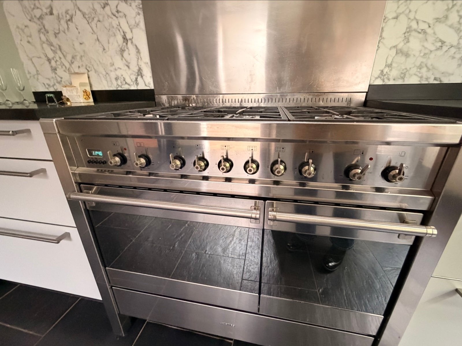 Smeg gasfornuis met 2 ovens, 6 pitten en grill, Ophalen, Gebruikt, 60 cm of meer, Gas