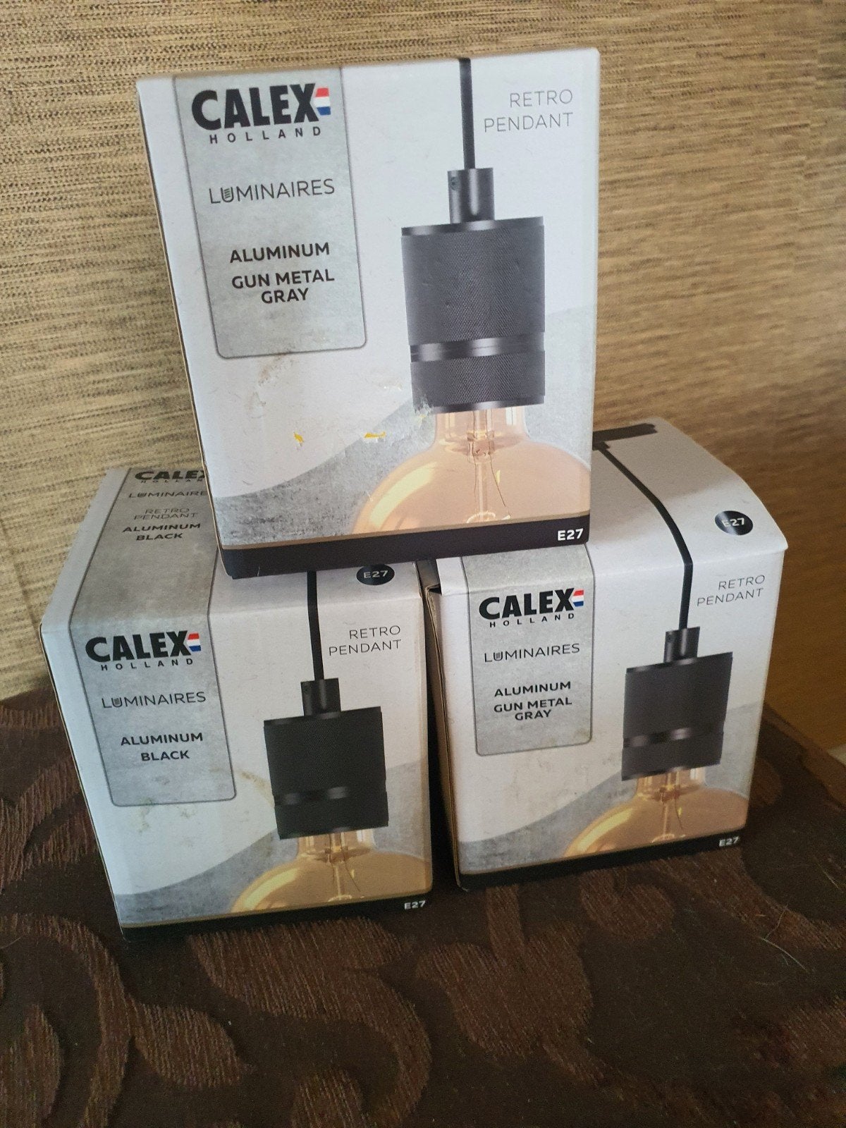 Calex Retro Pendel E27 - Zwart en Gun Metal Grijs, Ophalen, Retro, Industrieel, Nieuw, E27 (groot)