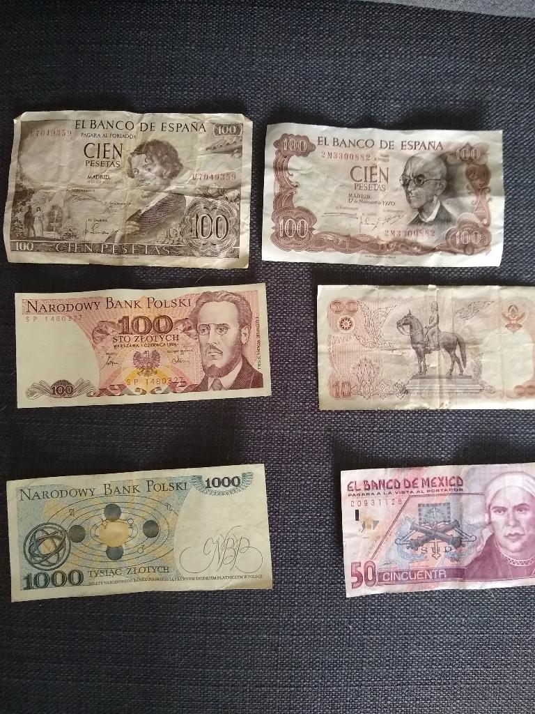 papier geld thailand mexico spanje en polen, Ophalen of Verzenden, Buitenland, Bankbiljetten