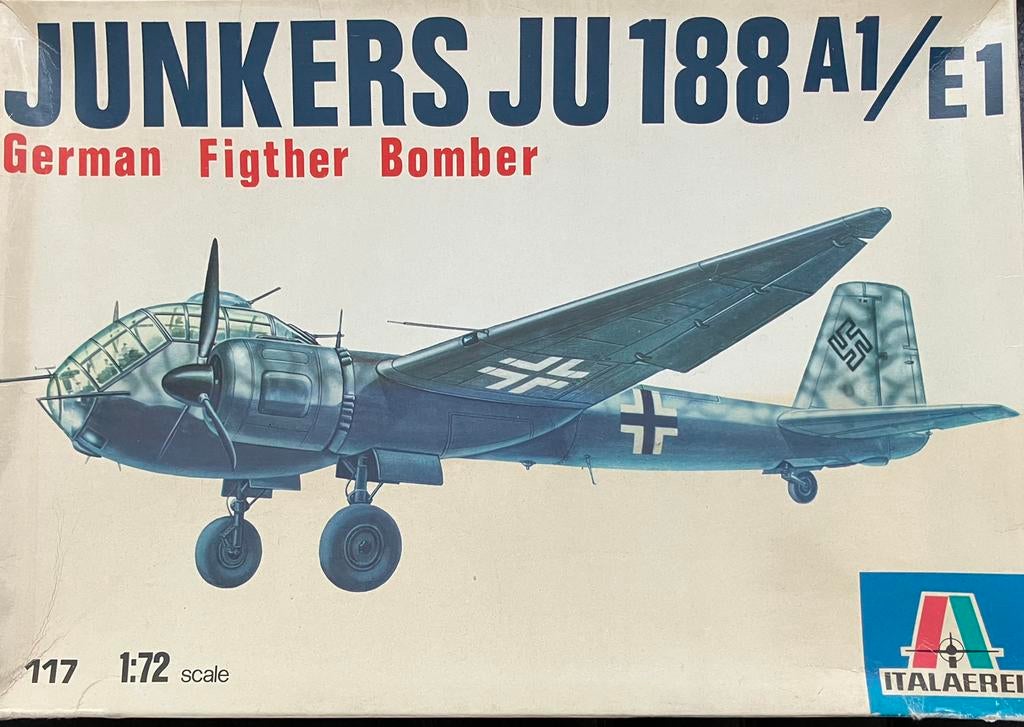 ITALAEREI 117 JUNKERS JU 188 A1/E1 German Figther-Bomber, 1:72 tot 1:144, Italeri, Ophalen of Verzenden, Zo goed als nieuw