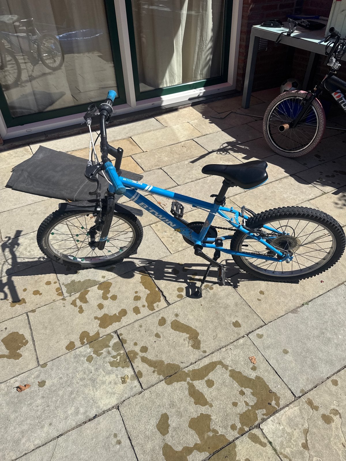 B'Twin kinderfiets 20 inch - Blauw, Ophalen, Gebruikt, Velgrem, 20 inch of meer
