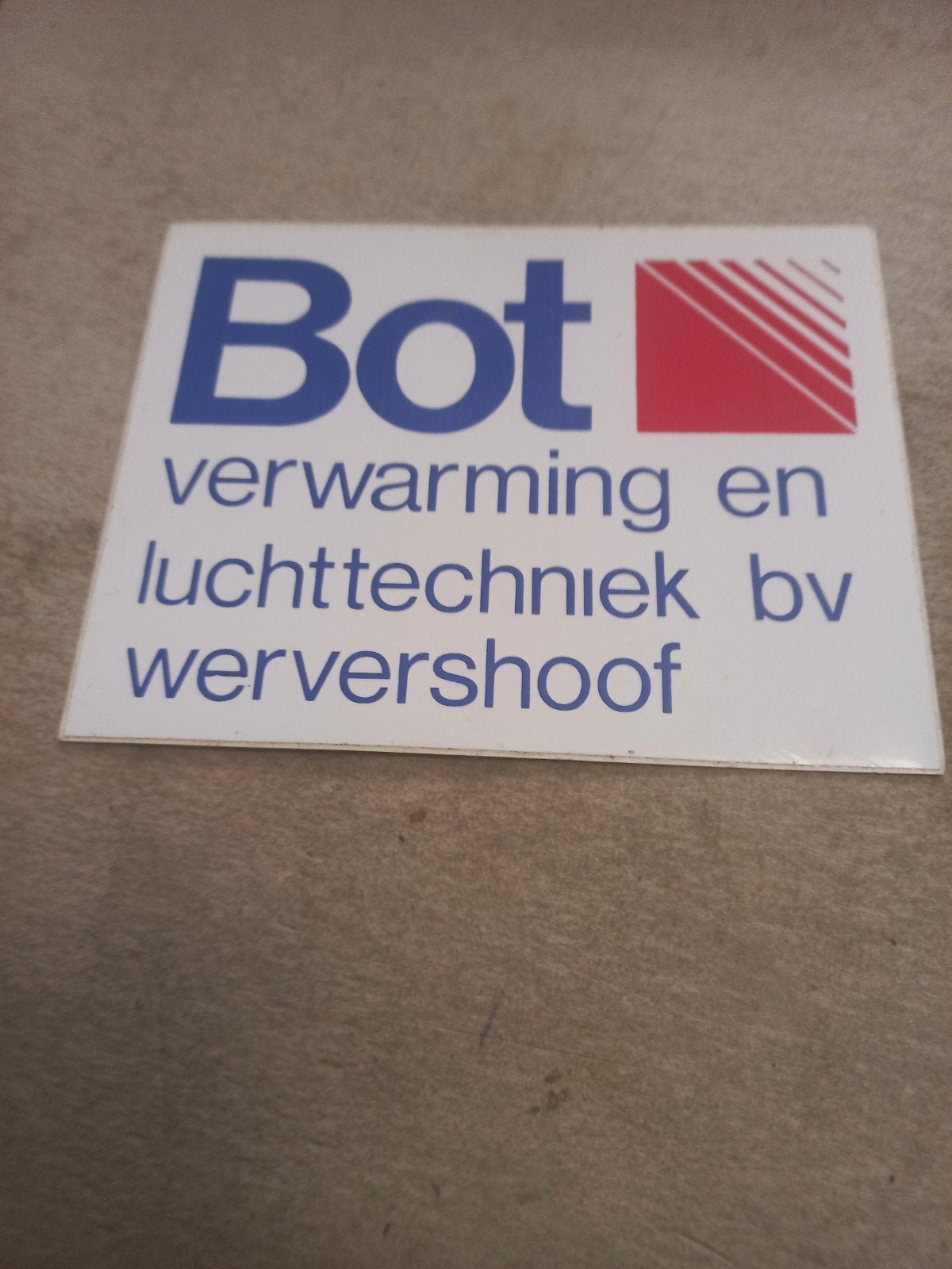 Bot Verwarming en Luchttechniek BV Wervershoof Sticker, Ophalen of Verzenden, Gebruikt