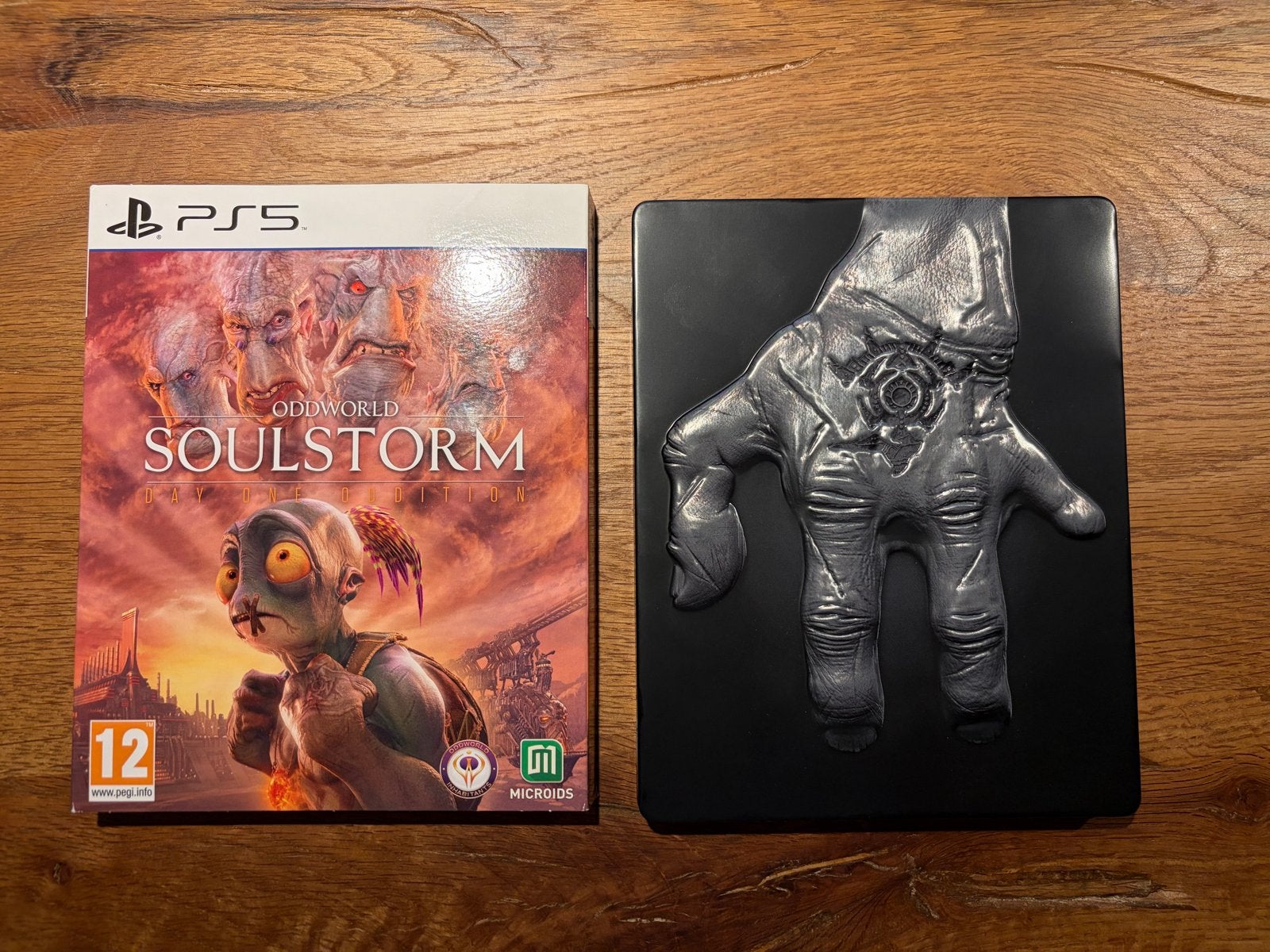 Oddworld Soulstorm Day One Edition PS5 (Steelbook), Avontuur en Actie, 1 speler, Ophalen of Verzenden, Zo goed als nieuw
