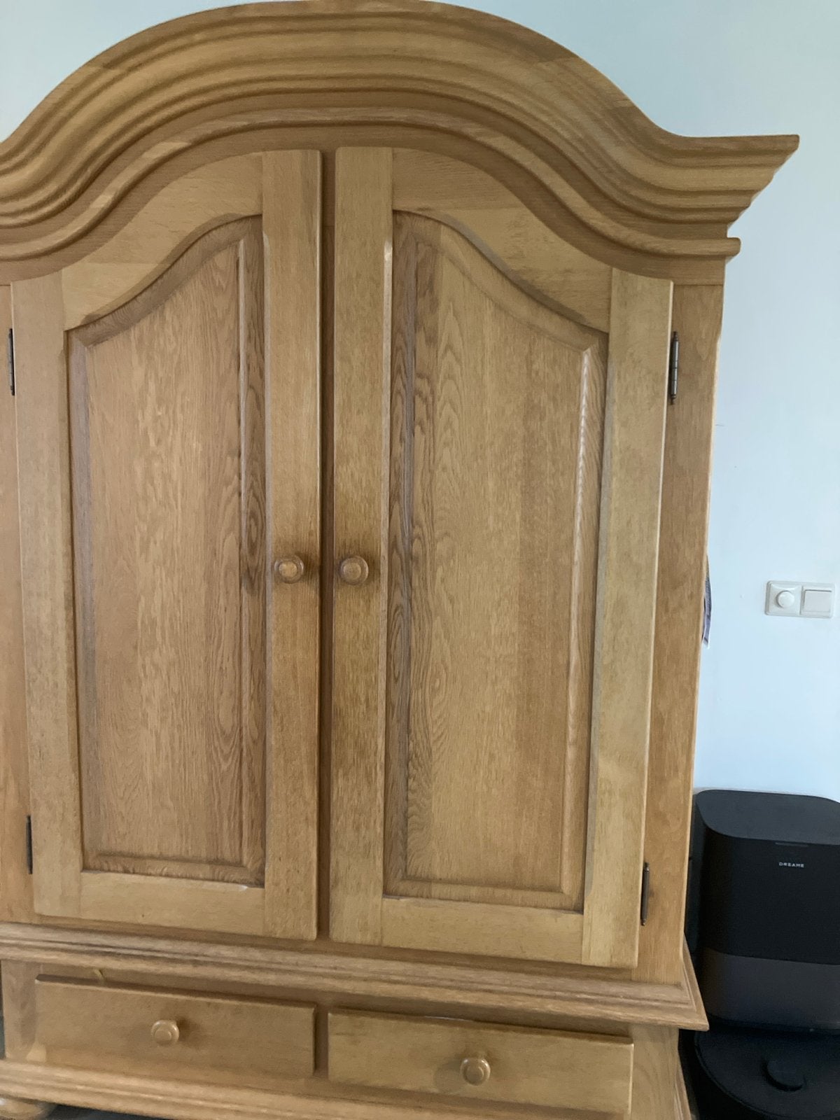 Massief houten kast met 2 deuren en 2 lades, Huis en Inrichting, Kasten | Overige, Ophalen, Gebruikt