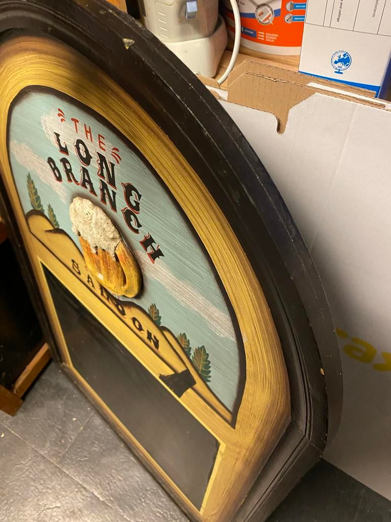Vintage "The Long Branch Saloon" Bord met Bierpul, Ophalen of Verzenden, Gebruikt