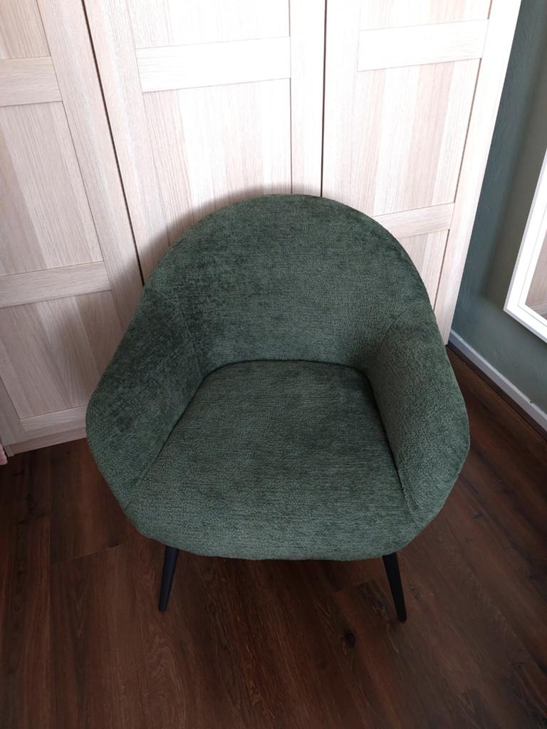 Zgan! Groene Fauteuil., Huis en Inrichting, Fauteuils, Ophalen, Zo goed als nieuw, Stof, 50 tot 75 cm