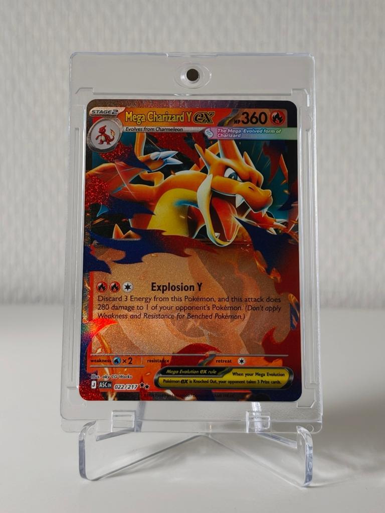 Mega Charizard Y EX asc 22, Ophalen of Verzenden, Zo goed als nieuw, Losse kaart, Foil
