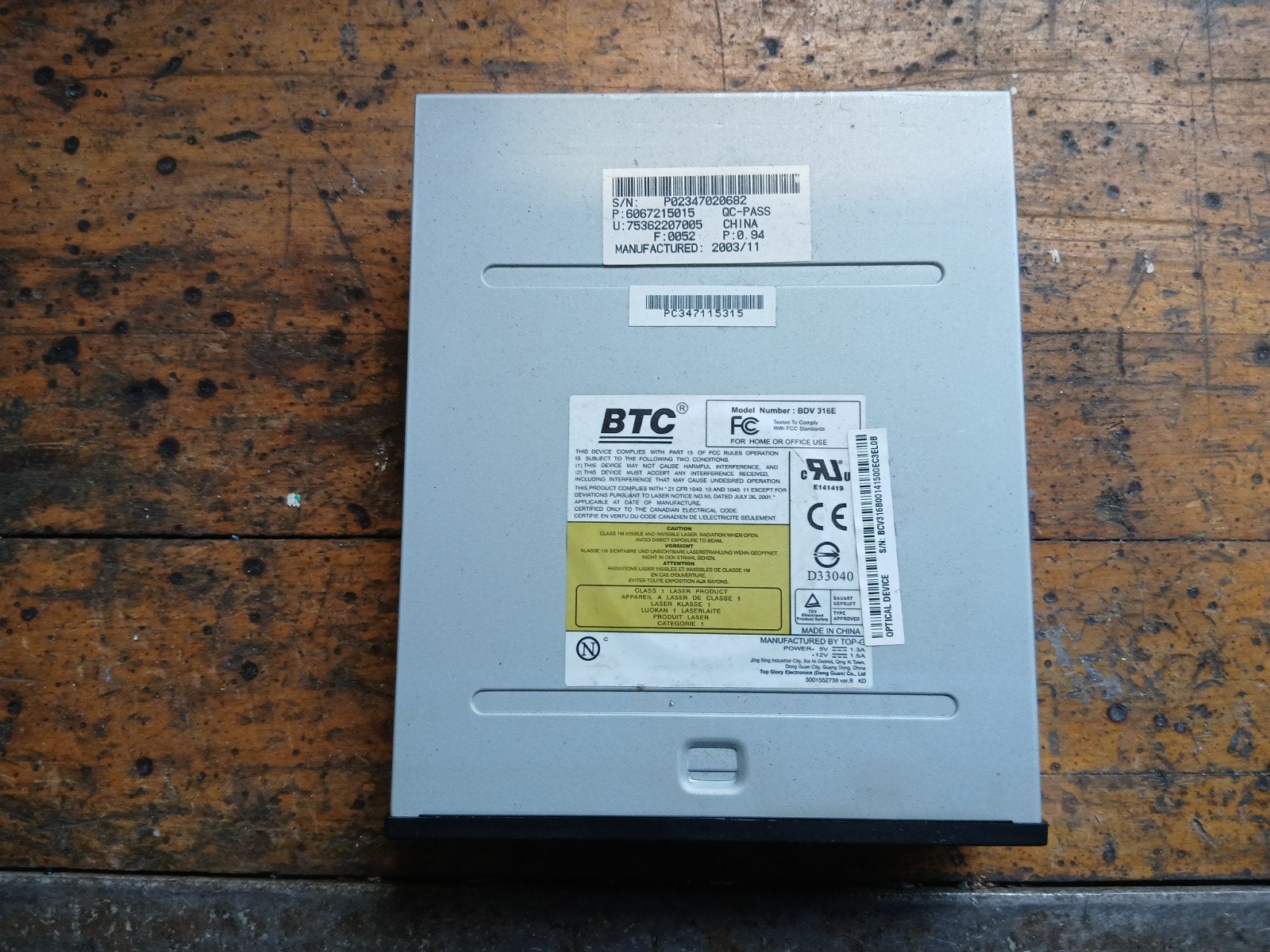 BTC BDV 316E Interne DVD-speler/brander, Computers en Software, Intern, Gebruikt, Cd, BTC