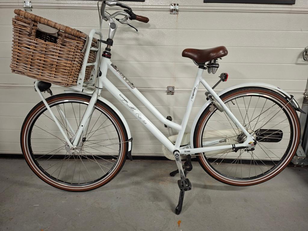 Gazelle Bella Rosa Damesfiets Wit - Zo goed als nieuw, Ophalen, 53 tot 56 cm, Velgrem, Versnellingen