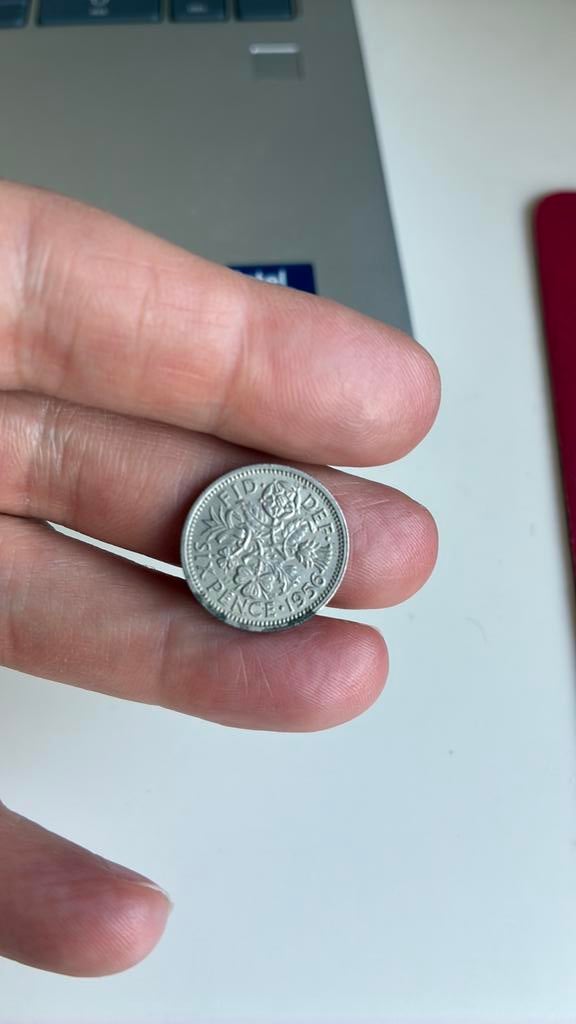 Groot brittanie sixpence 1956, Postzegels en Munten, Ophalen of Verzenden, Overige landen