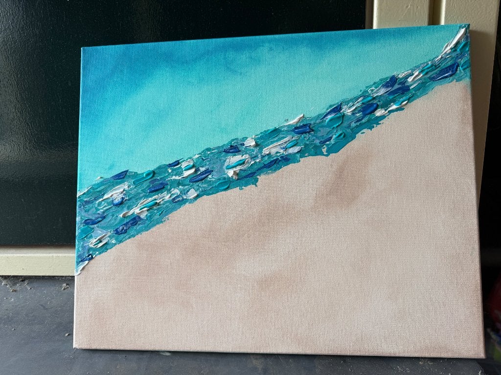 Tussen hemel en aarde. Abstract schilderij. Handgeschilderd, Antiek en Kunst, Kunst | Schilderijen | Abstract, Ophalen