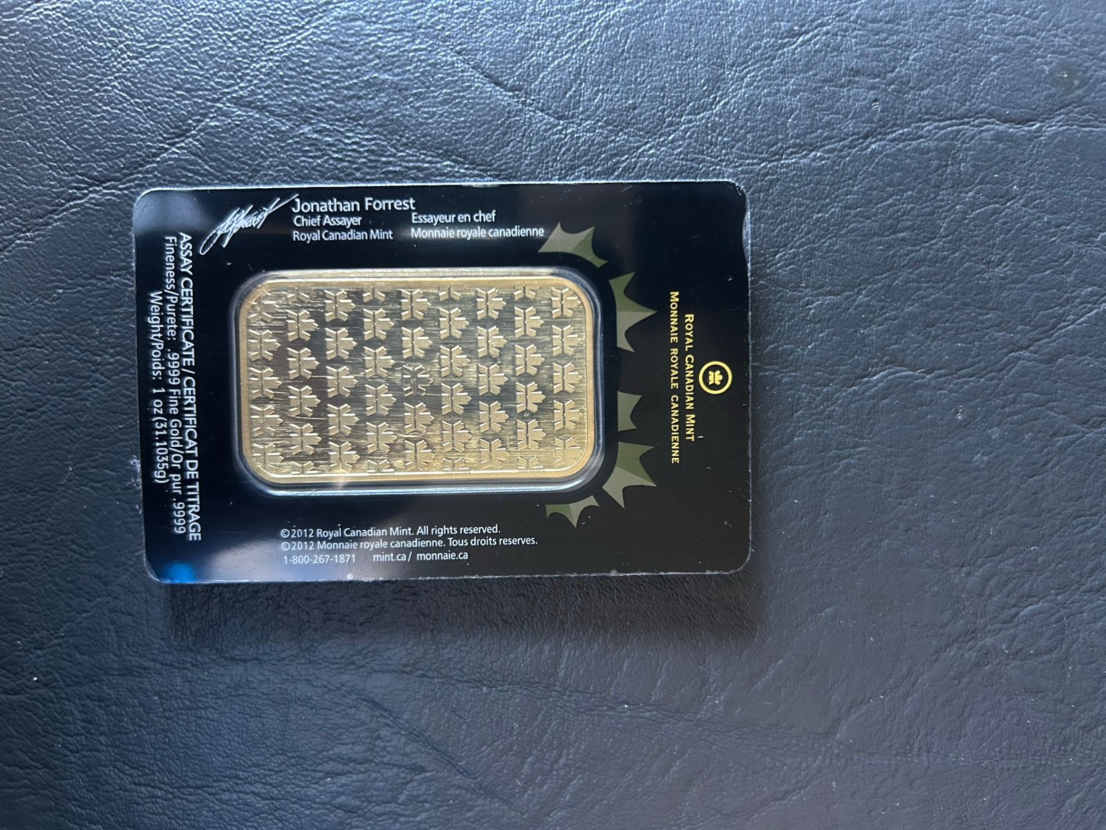 Royal Canadian Mint 1 oz Goudbaar 9999 Fijn Goud, Ophalen of Verzenden, Goud