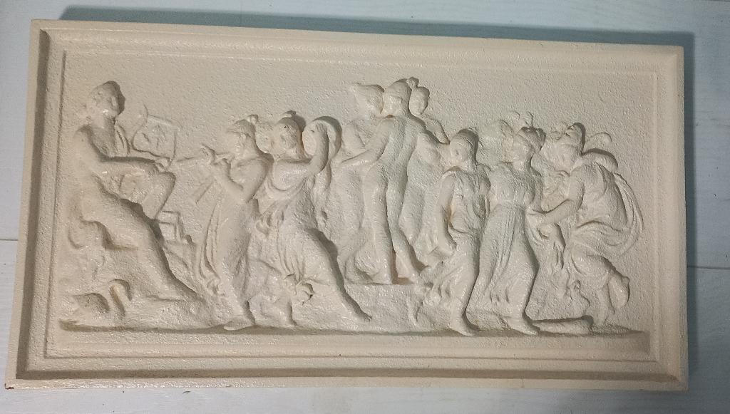 Romeins relief schilderij Dance of the muses of Helikon #4, Antiek en Kunst, Ophalen of Verzenden