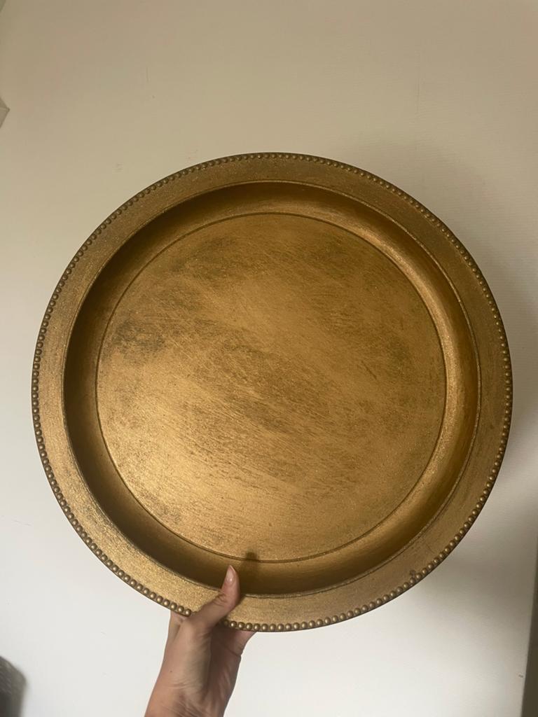 Gouden dienblad, Ophalen, Zo goed als nieuw, Rond, Overige materialen