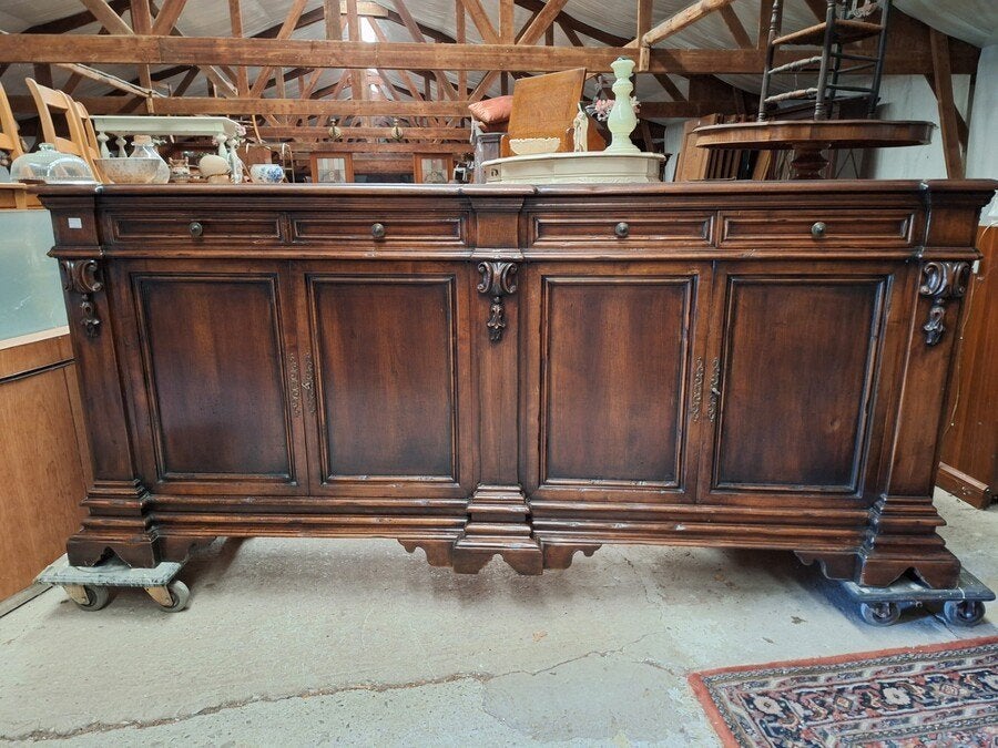 Dressoir noten, Ophalen, Met lade(s), Zo goed als nieuw, 200 cm of meer