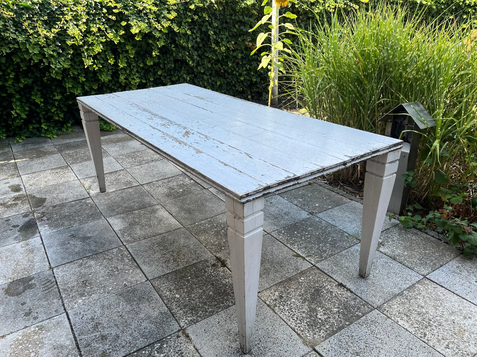GRATIS houten tafel 200x90cm, Huis en Inrichting, Tafels | Eettafels, Ophalen, Gebruikt, 200 cm of meer, 50 tot 100 cm
