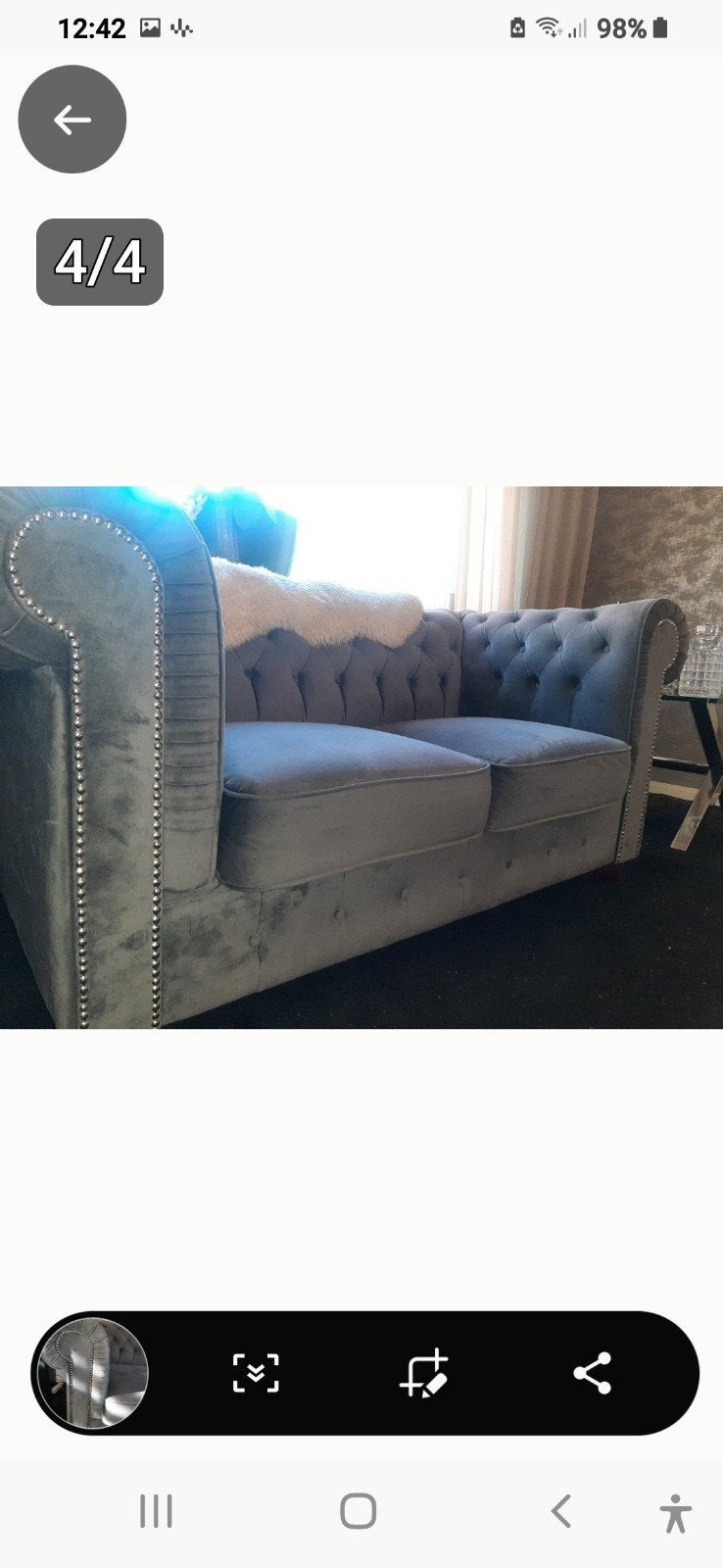 Sjieke mooie zware Chesterfield Combinatie 3+2, 75 tot 100 cm, Ophalen of Verzenden, Zo goed als nieuw, Stof