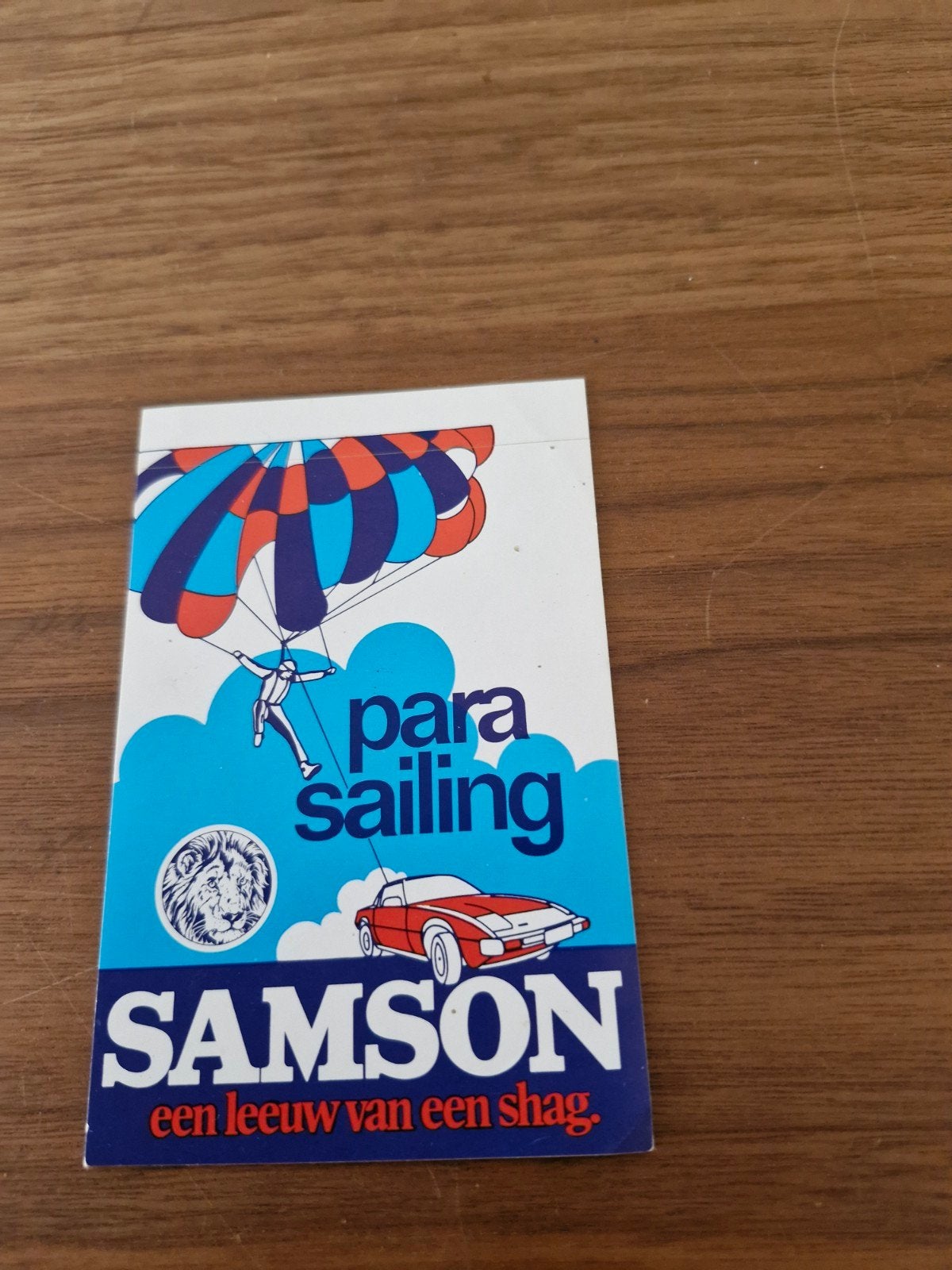 10187 Vintage Samson Shag Sticker - Parasailing Leeuw, Ophalen of Verzenden, Gebruikt, Merk