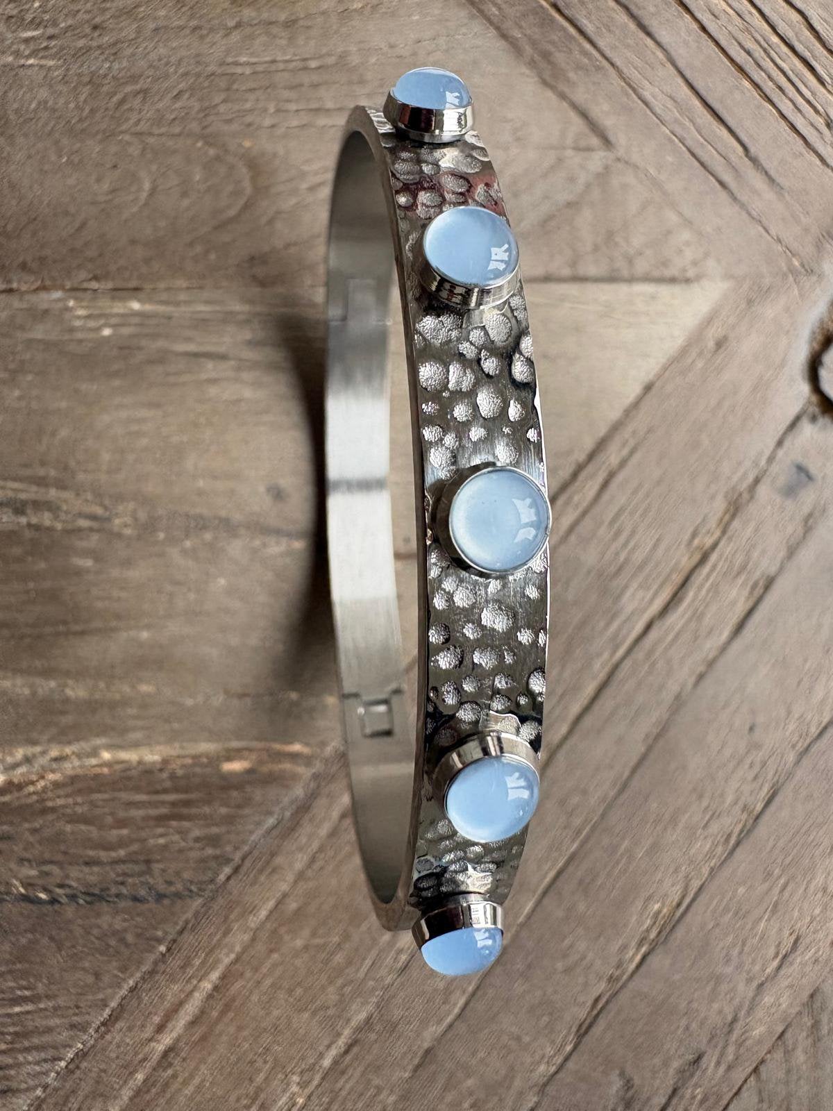Armband silis maat 18, Sieraden, Tassen en Uiterlijk, Ophalen of Verzenden, Zo goed als nieuw, Blauw, Staal