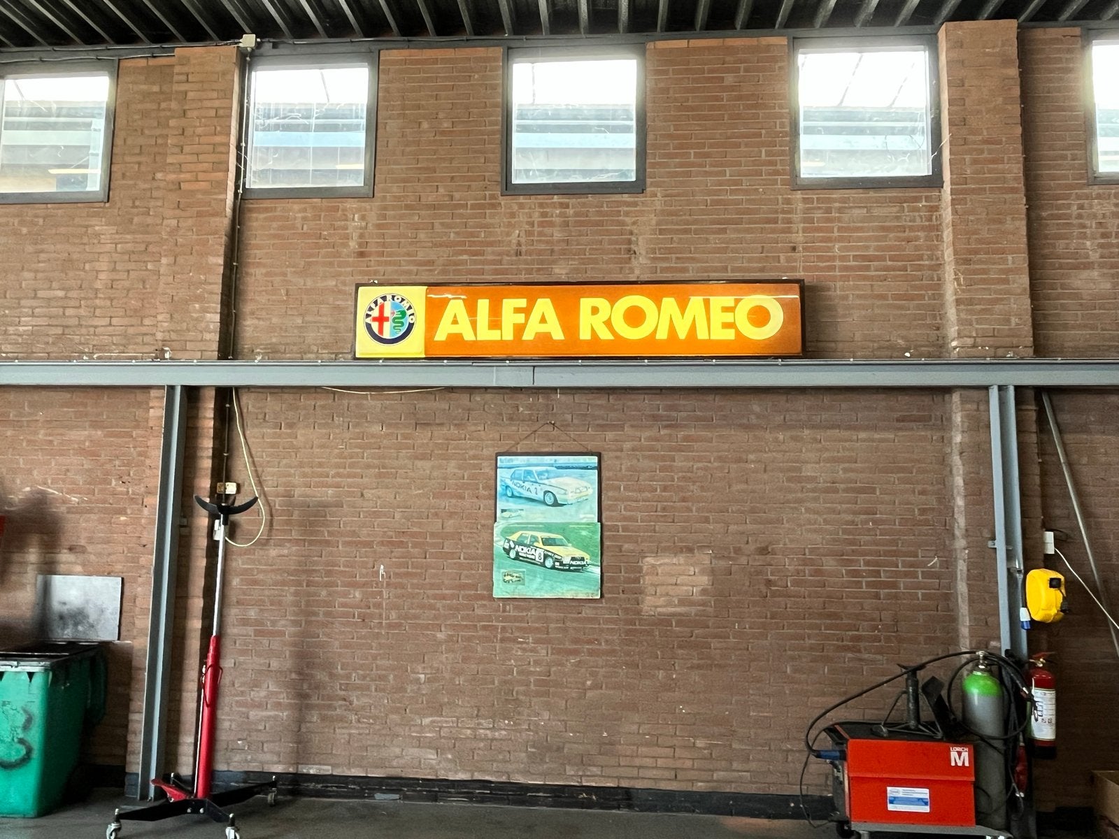Vintage Alfa Romeo Lichtbak Reclamebord, Ophalen, Gebruikt