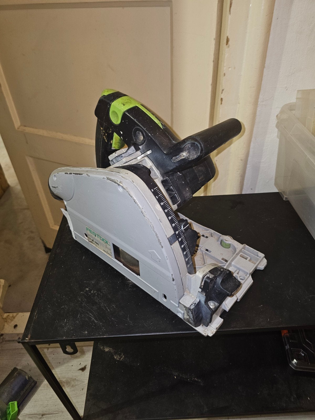 Festool TS 55 EBQ invalzaag met 1200W vermogen, Gebruikt, Invalzaag, 70 mm of meer, Ophalen of Verzenden
