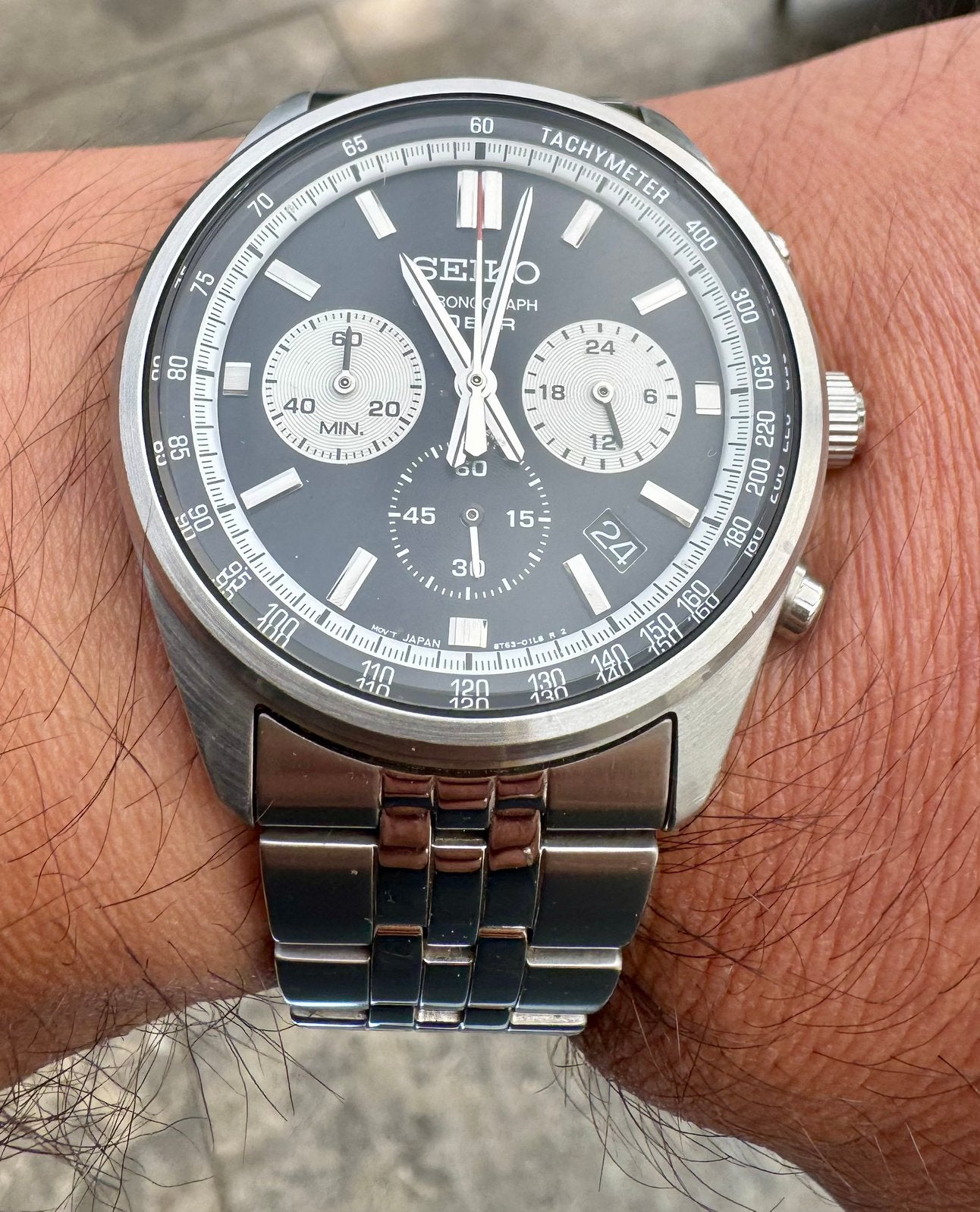 Seiko Chronograph 'Black Panda' (SSB429P1) – Full Set, Seiko, Staal, Met bandje, Polshorloge