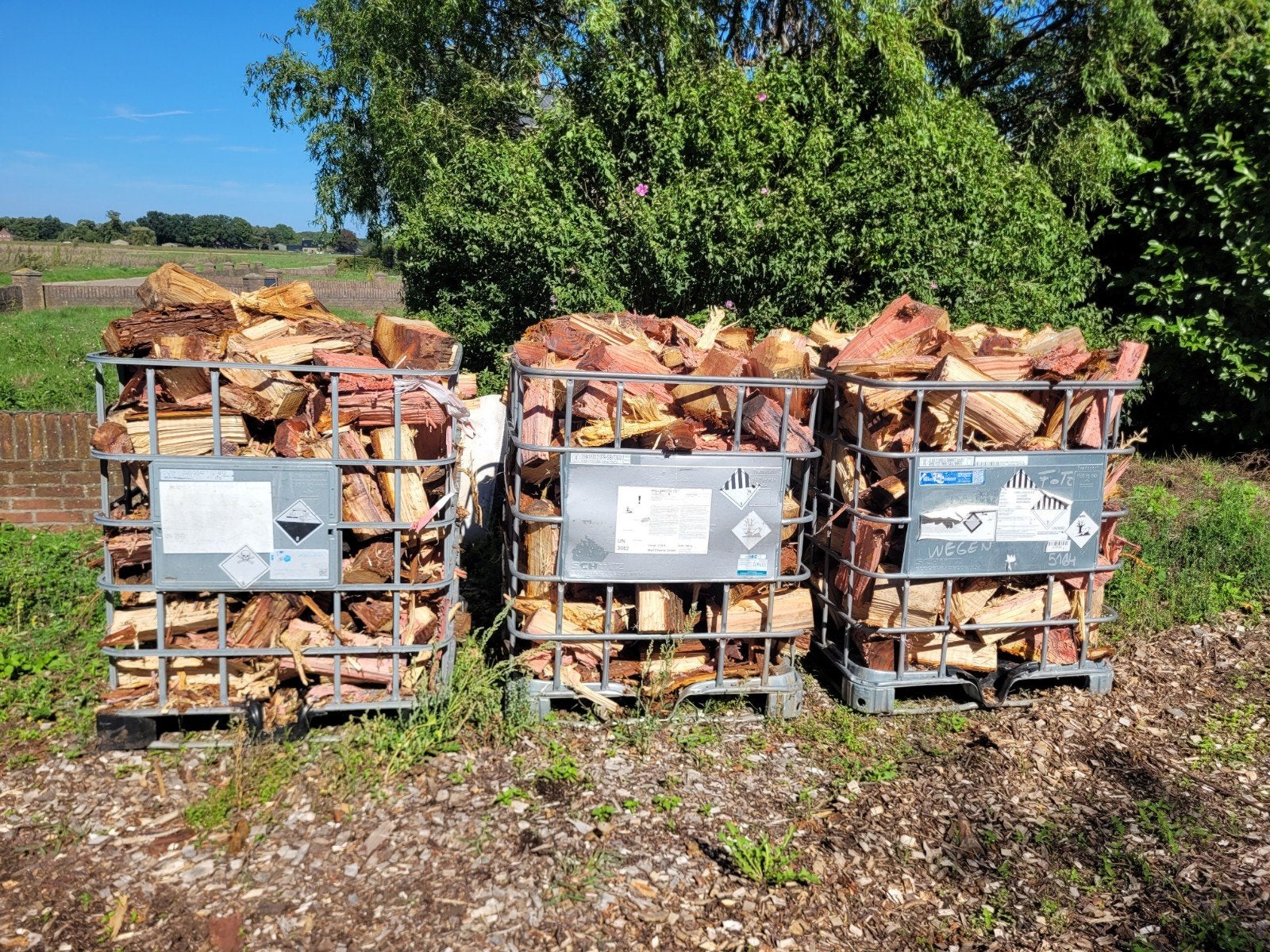 Gekloofd dennenhout, kampvuur hout – voordelig stookhout, 3 tot 6 m³, Ophalen of Verzenden, Overige houtsoorten, Blokken