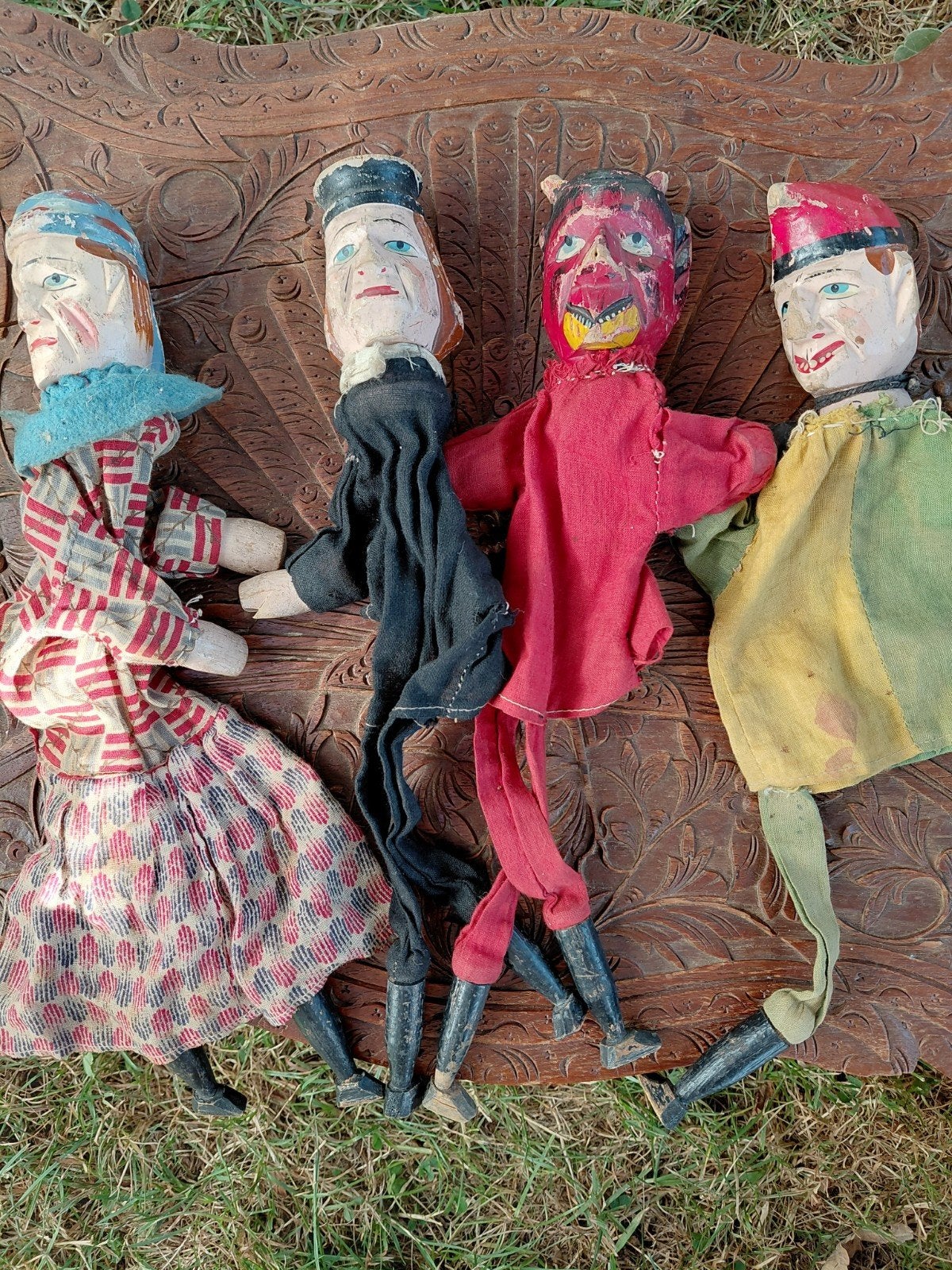 antieke poppenkast poppen ca 1900, Ophalen of Verzenden