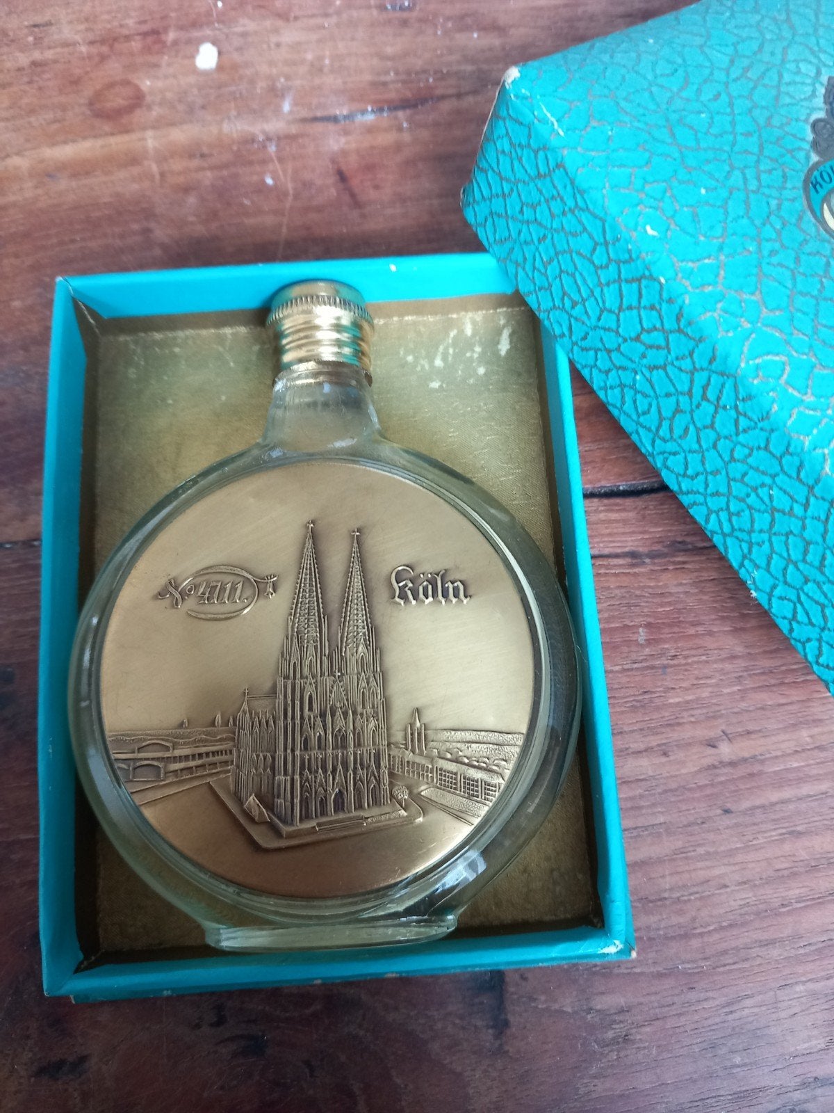 Vintage 4711 Eau de Cologne fles met Keulen reliëf, Antiek en Kunst, Ophalen of Verzenden