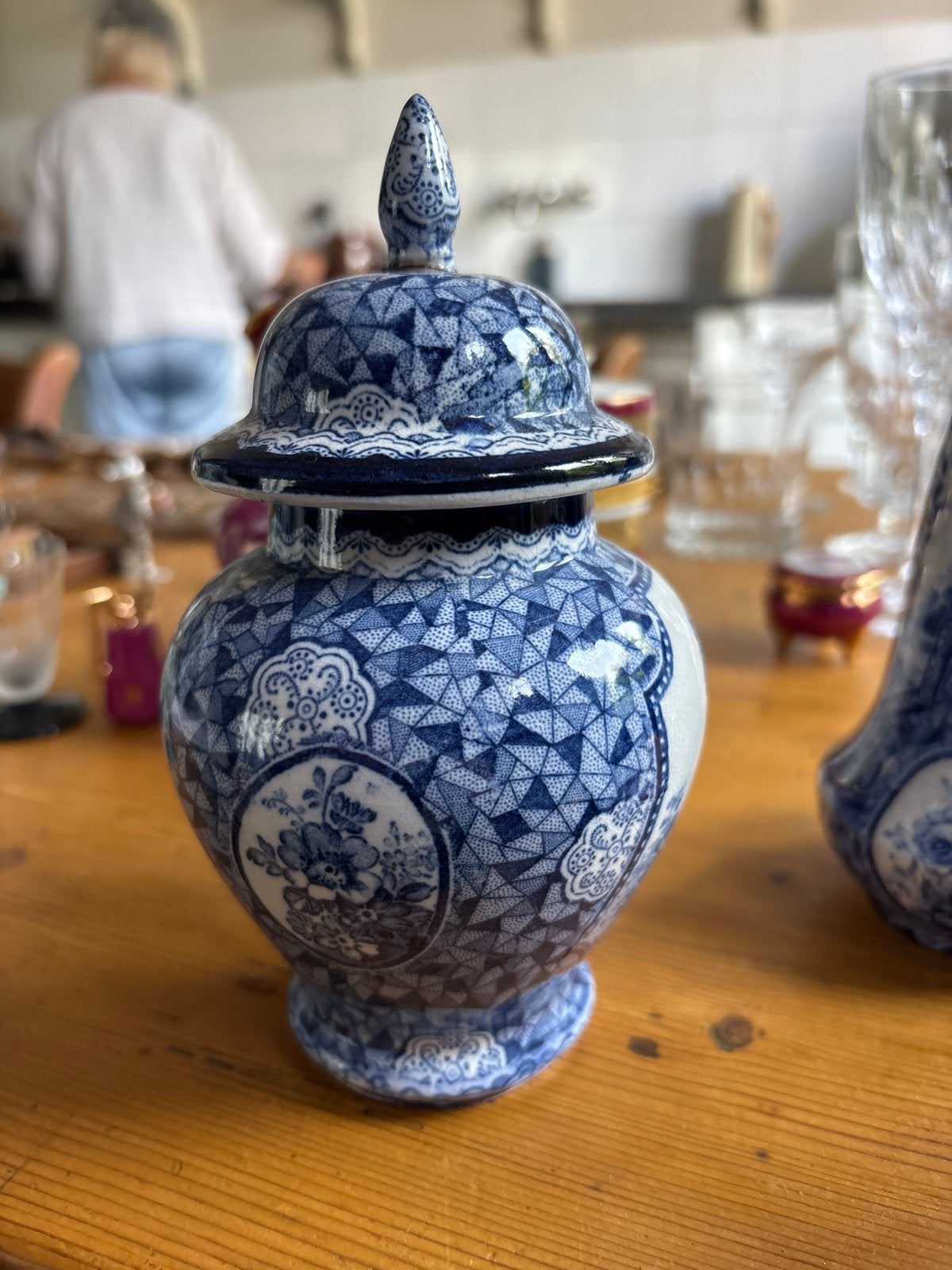 Prachtige Delfts Blauwe Gemberpot met Deksel, Ophalen