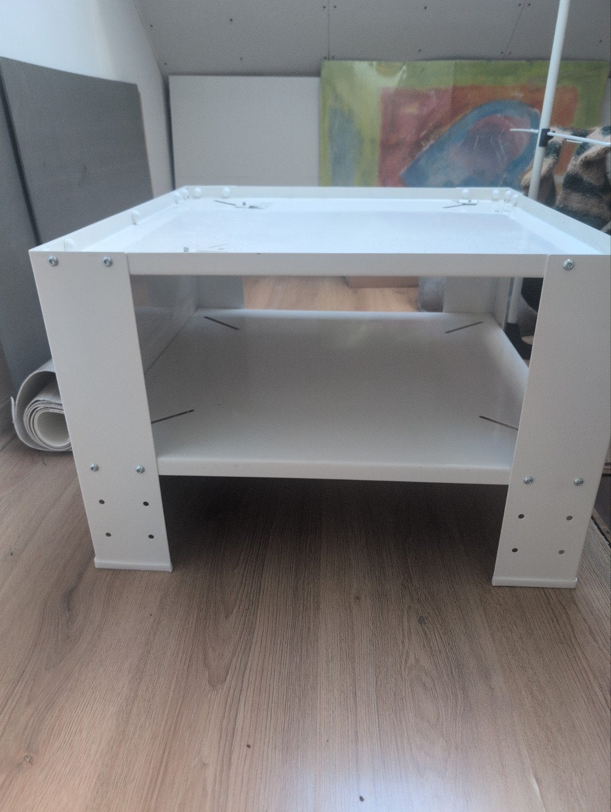 Wit metalen wasmachine verhoger(60,5x60,5x40,5 cm), Ophalen, Nieuw