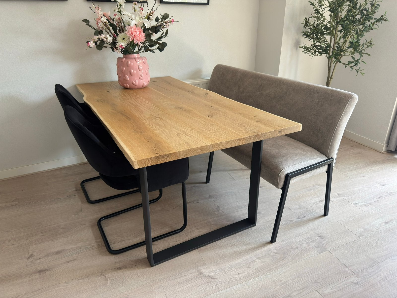 Boomstam eettafel Loods5 181cm, Ophalen, 50 tot 100 cm, Zo goed als nieuw, 150 tot 200 cm