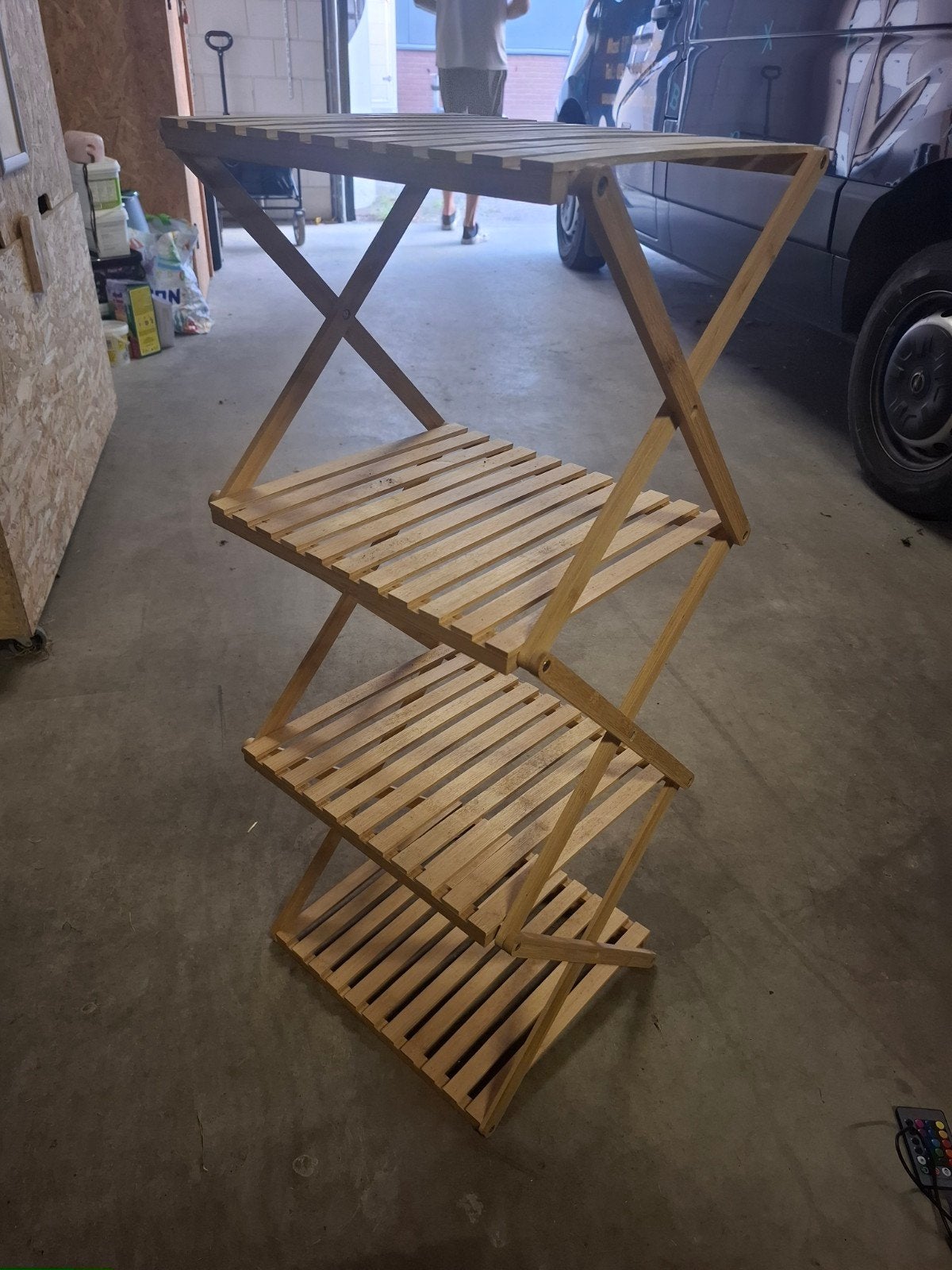 Opvouwbaar bamboe rek - ideaal voor opslag en decoratie, Ophalen, Zo goed als nieuw