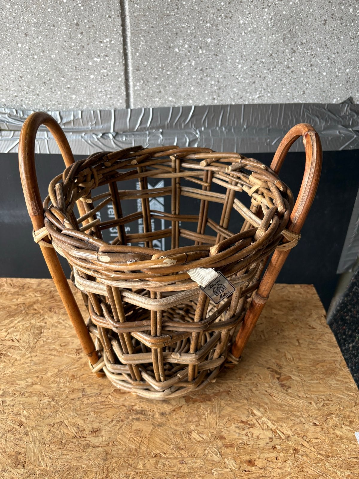 Riviera Maison rotan mand met handvatten, Met handvatten, Gebruikt, Mand, Rond