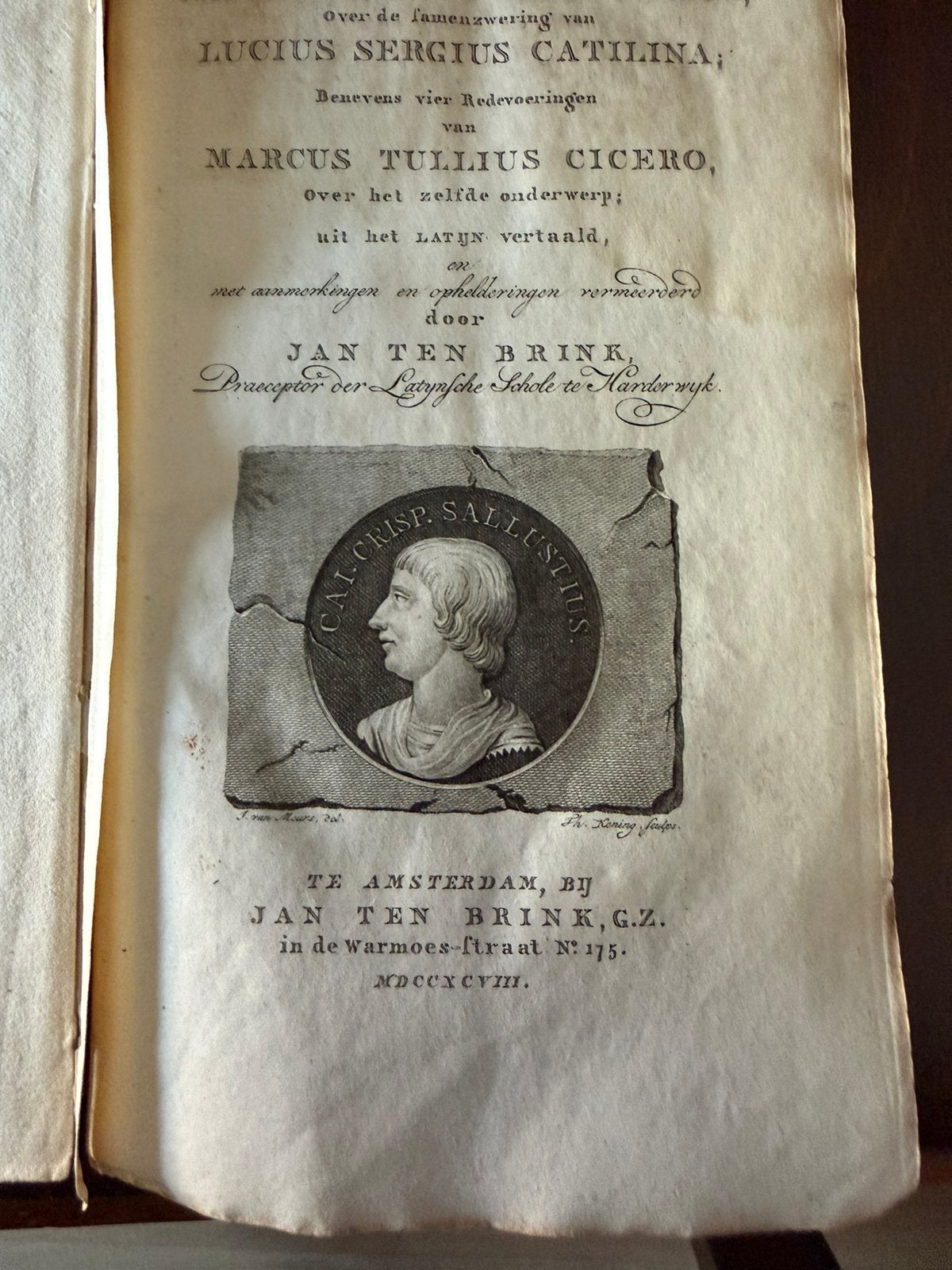 Sallustius: Samenzwering van Catilina, 1798, Jan ten Brink, Ophalen of Verzenden