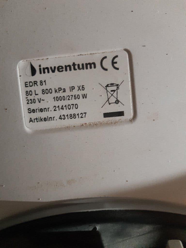 Te Koop Inventum boiler ., Ophalen, 20 tot 100 liter, Boiler, Zo goed als nieuw