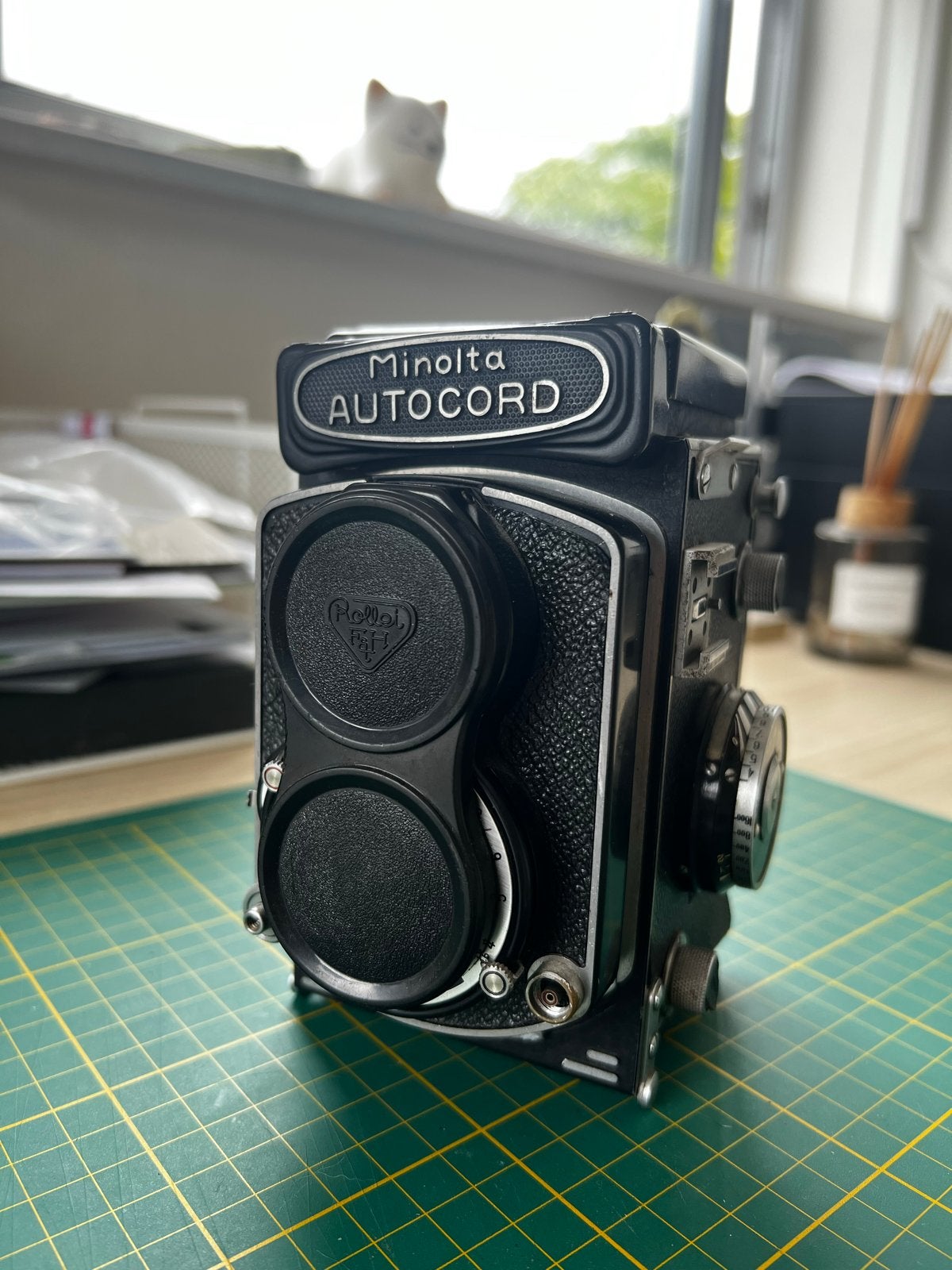 Minolta Autocord TLR-camera met Chiyoko Rokkor 75mm f/3.5-le, Ophalen of Verzenden, Gebruikt, Spiegelreflex, Minolta