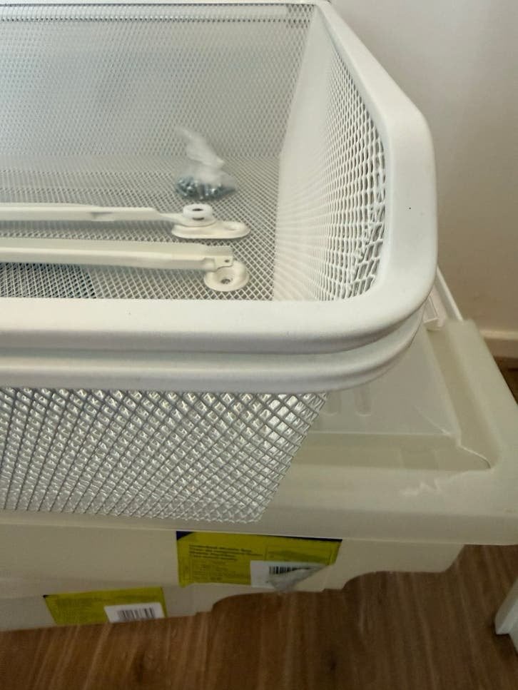 IKEA KOMPLEMENT Draadmanden 2x75cm met Uittrekrail - Wit, Ophalen, Zo goed als nieuw