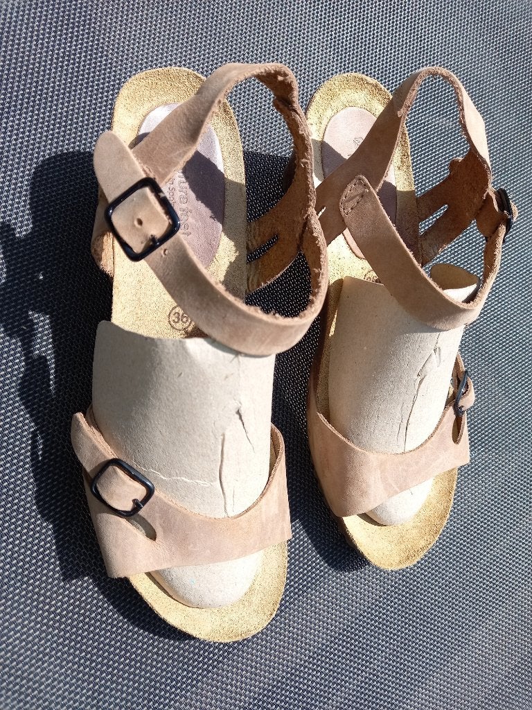 Sandalen, merk Nature Feet, mt 36, Bruin, Nieuw, Nature Feet, Sandalen of Muiltjes