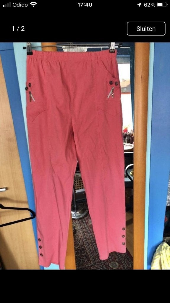 mooie roze zomerbroek leuke details 38/40 als nieuw, Maat 38/40 (M), Ophalen of Verzenden, Zo goed als nieuw, Roze