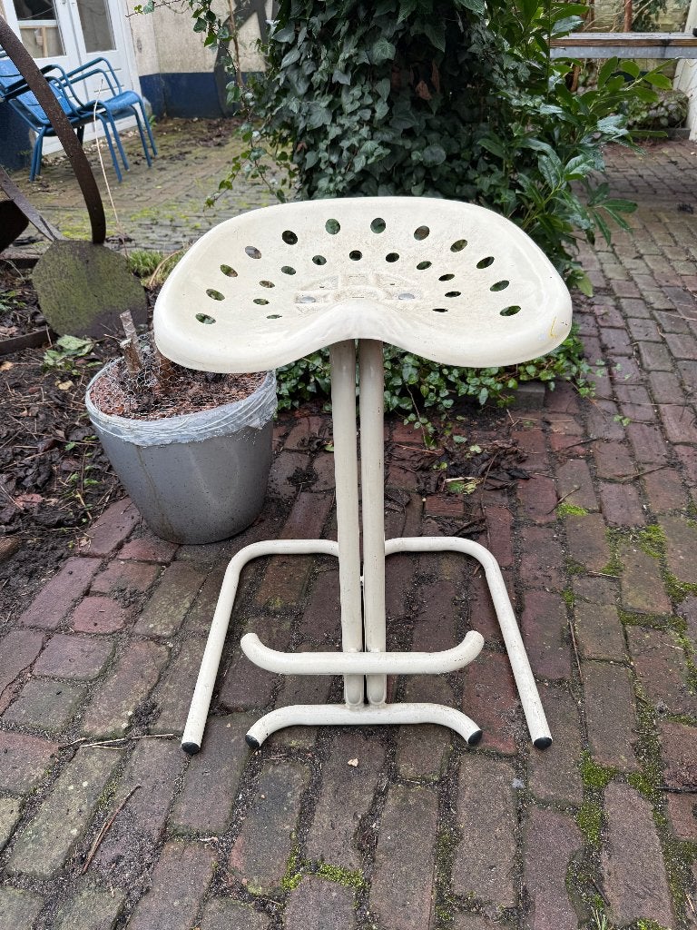 Barkruk zit, tractorzit seventies Retro Vintage, Ophalen, Gebruikt, Met voetsteun, 60 tot 90 cm