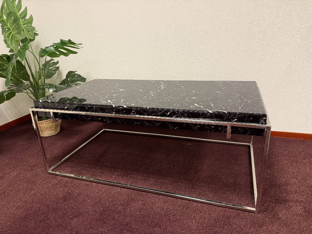 Richmond Interiors salontafel zwart marmerlook, Huis en Inrichting, Ophalen, Gebruikt, 100 tot 150 cm, 50 tot 100 cm