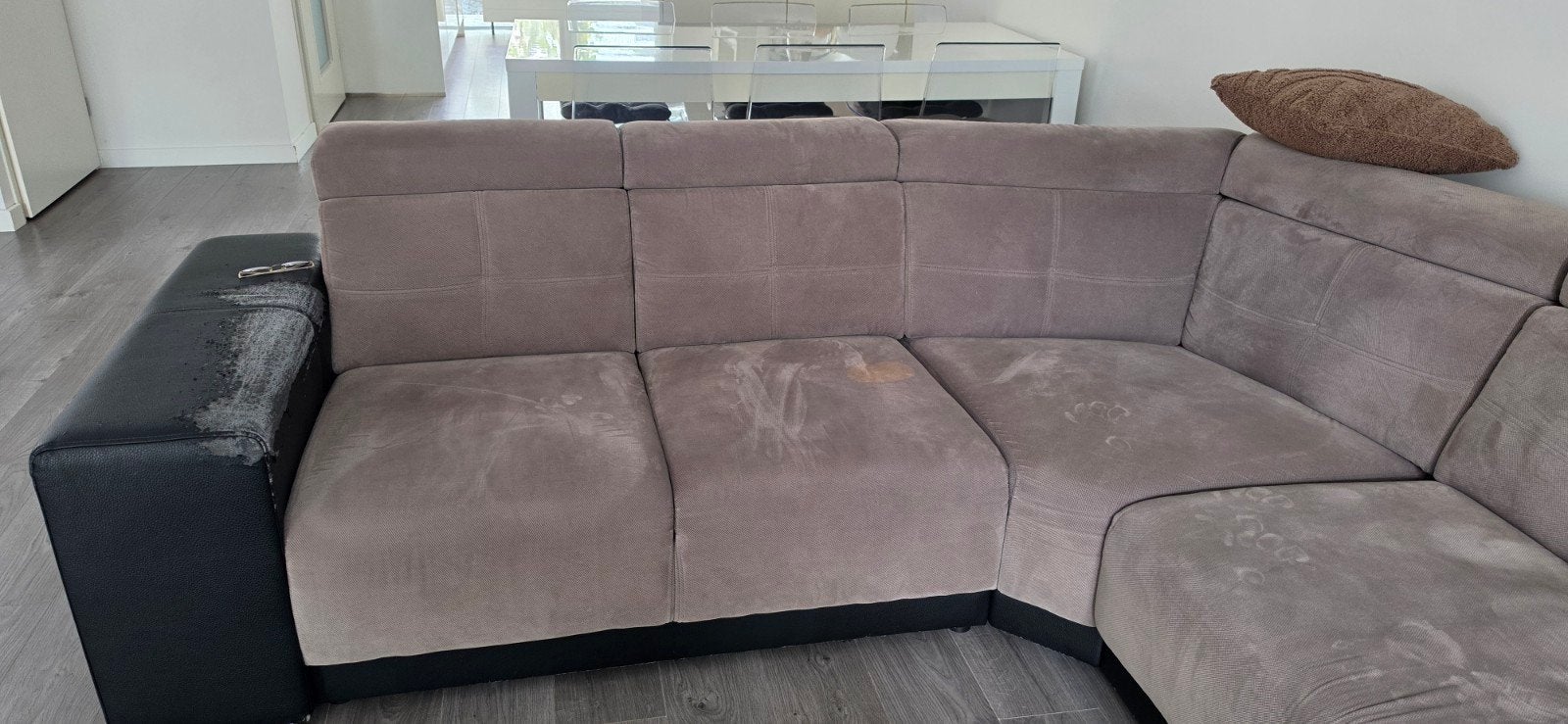 Grote hoekbank met lichte gebruikssporen, Ophalen, Gebruikt, 100 tot 125 cm, Hoekbank