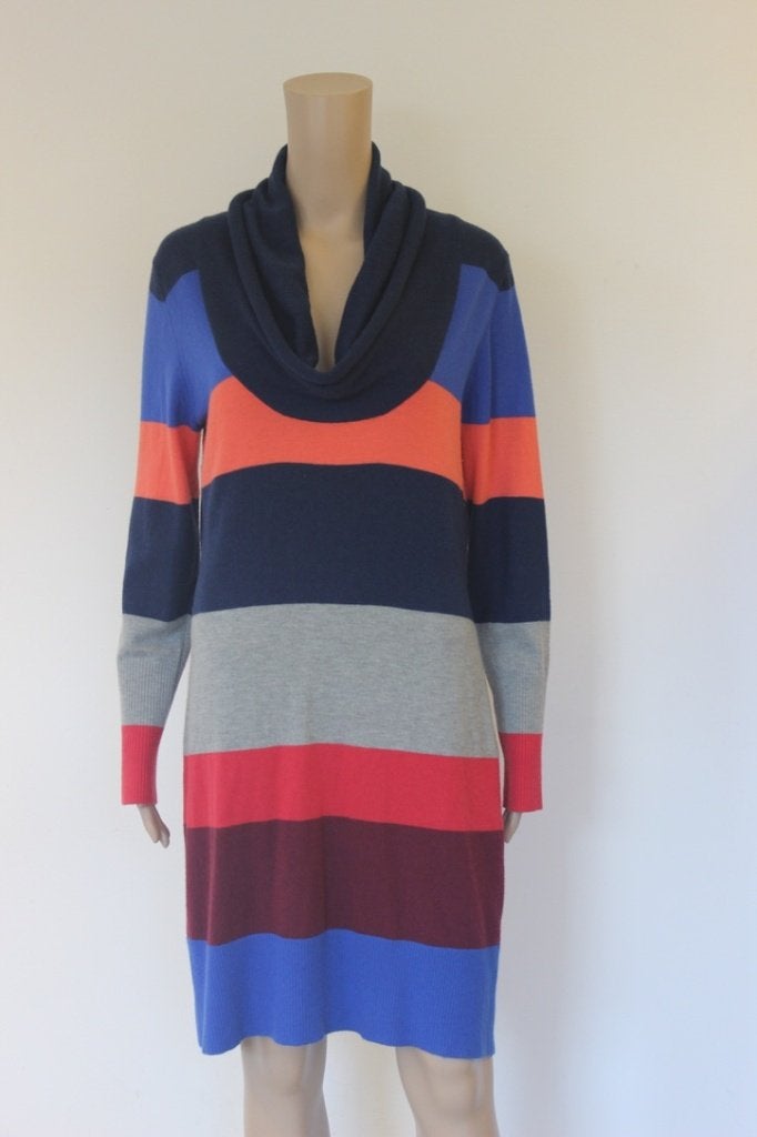 Anna Blue gestreepte jurk maat 42, Kleding | Dames, Jurken, Zo goed als nieuw, Maat 42/44 (L), Blauw, Onder de knie, Ophalen of Verzenden