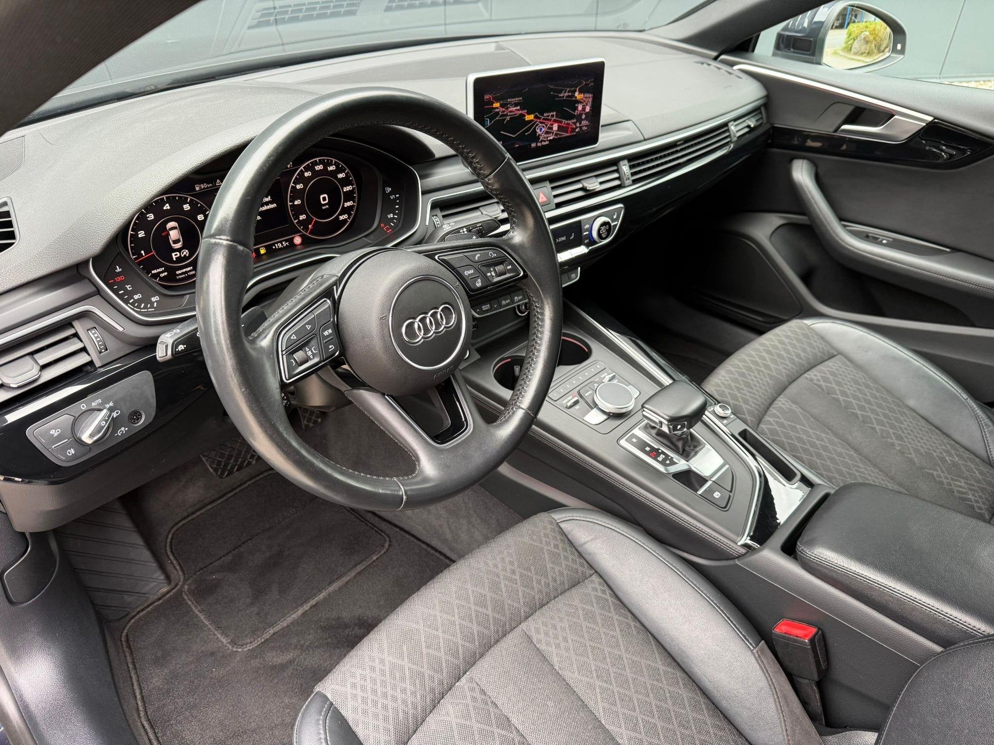 Audi A5 Sportback 2.0 TFSI MHEV Sport Pro Line virtual / cam, Stof, Gebruikt, 1984 cc, Blauw
